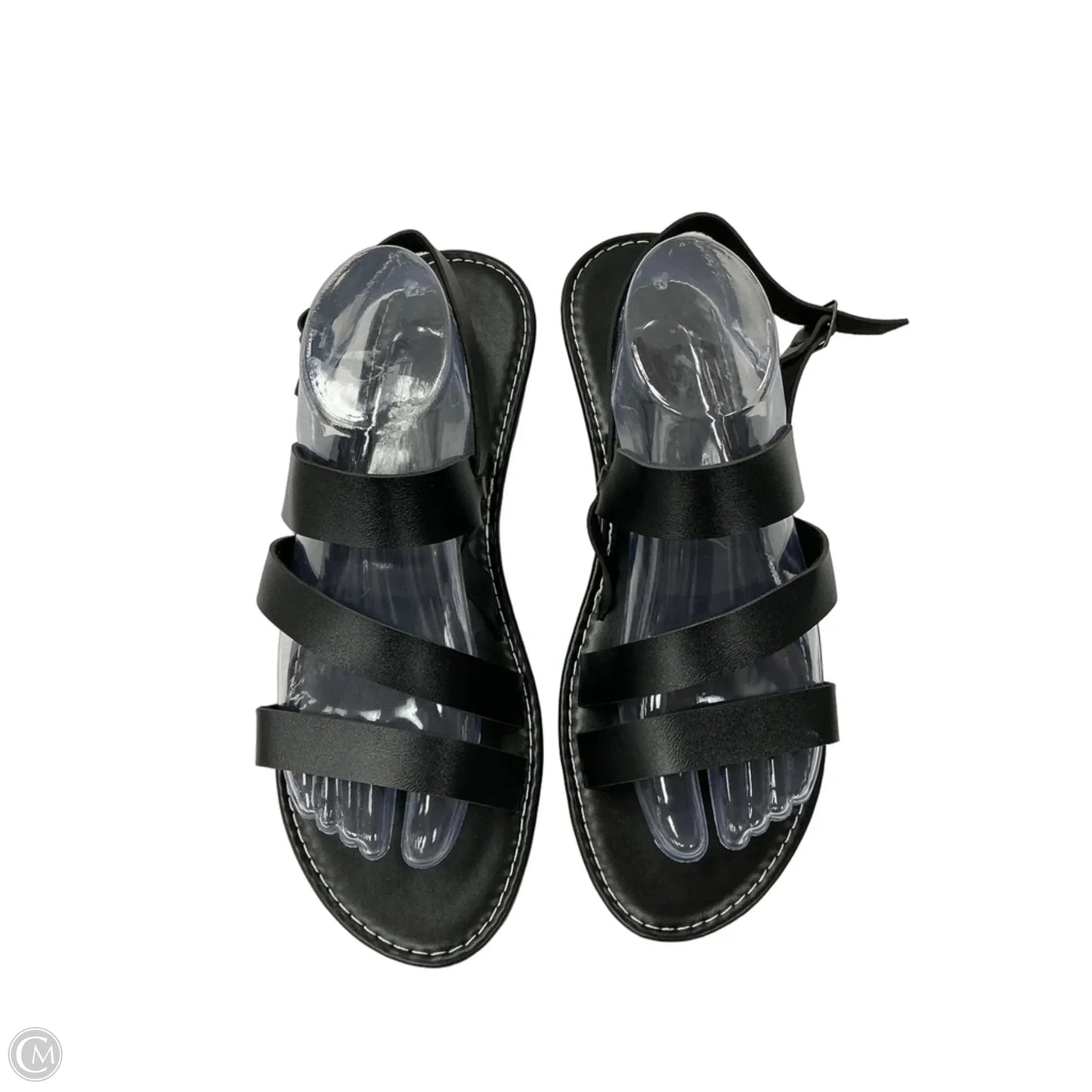 Sandals Flats By Clothes Mentor In Black, Size: 13