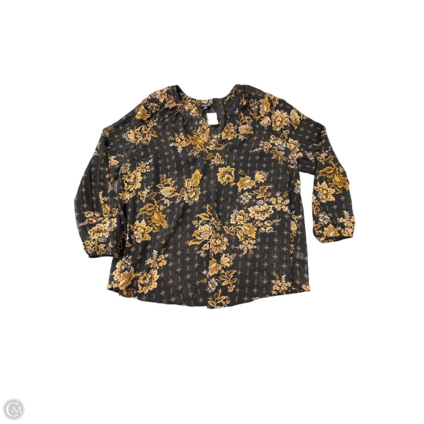Top Long Sleeve By Torrid In Floral Print, Size: 2x