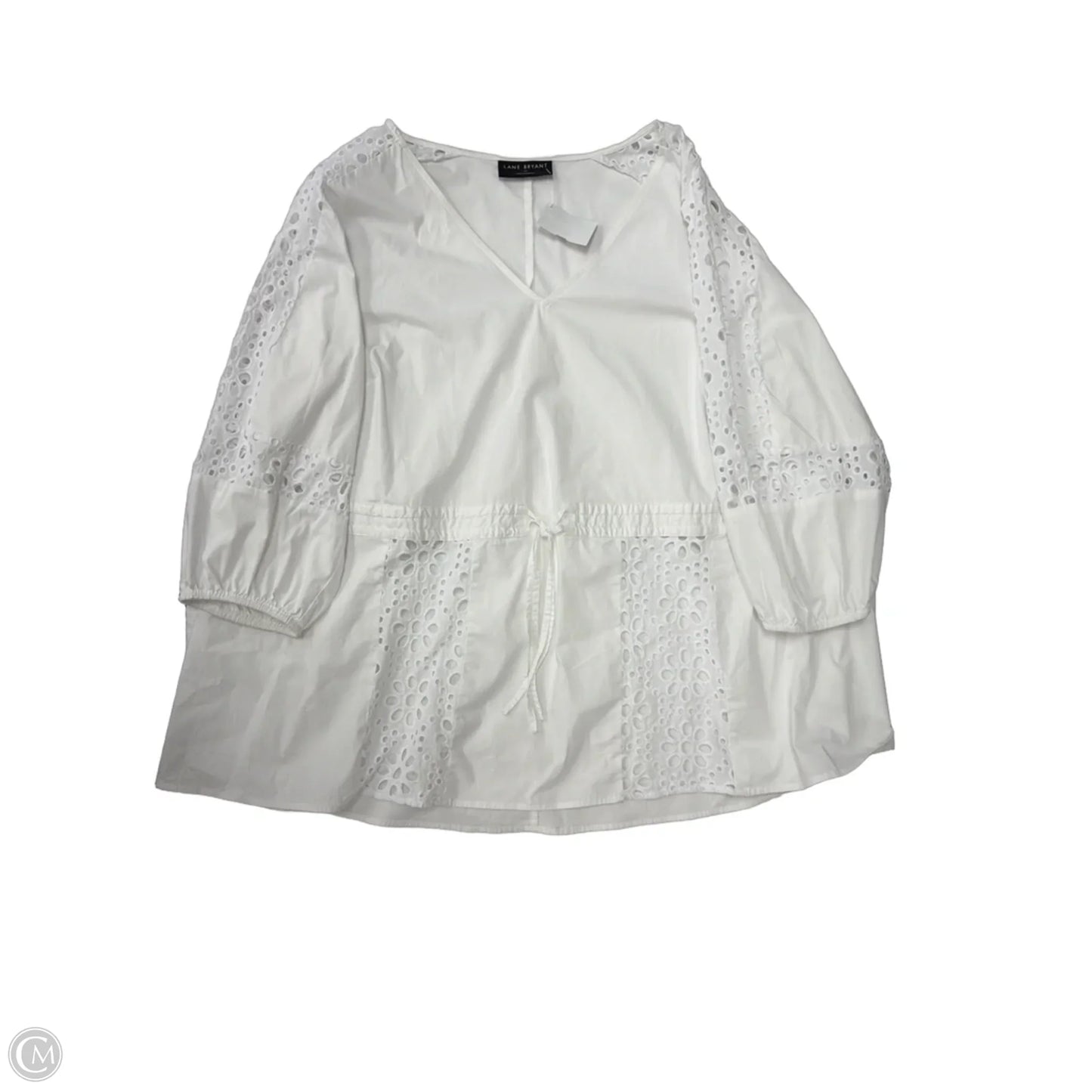 Top Long Sleeve By Lane Bryant In White, Size: 2x