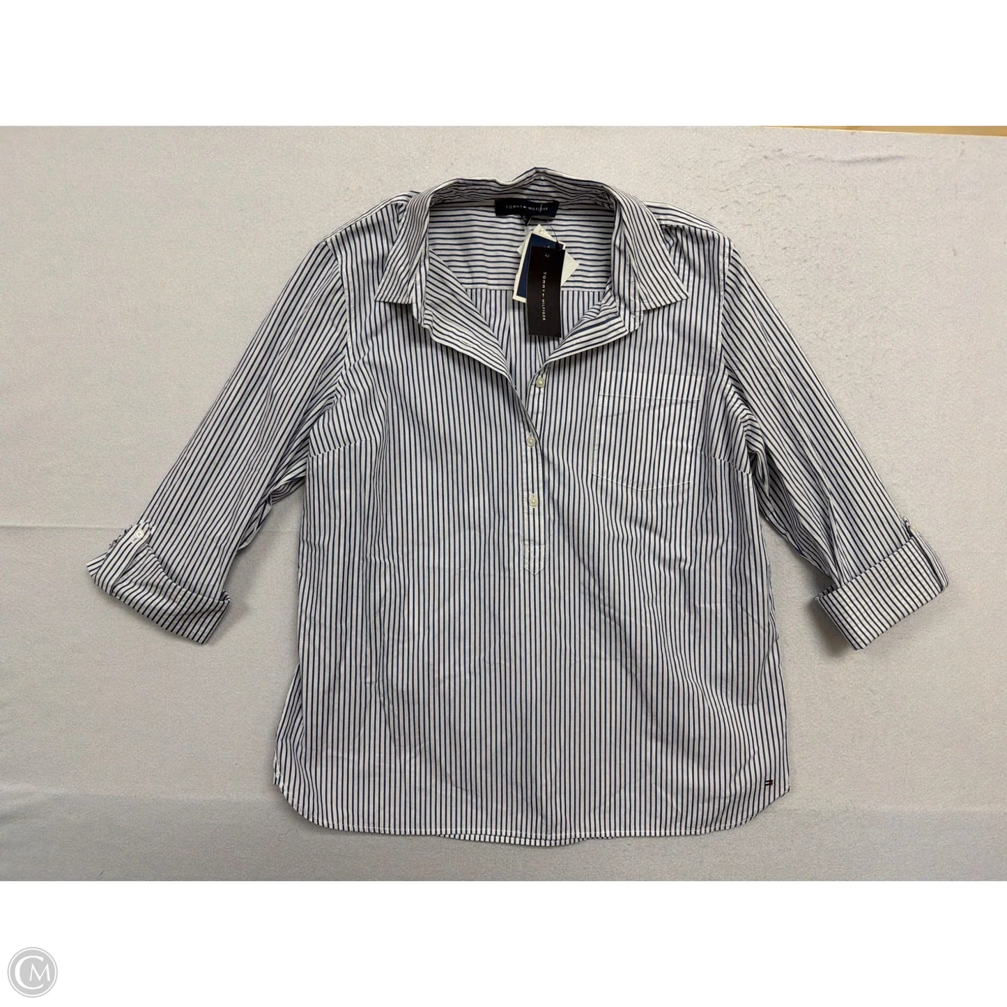 Top Long Sleeve By Tommy Hilfiger In Striped Pattern, Size: Xl