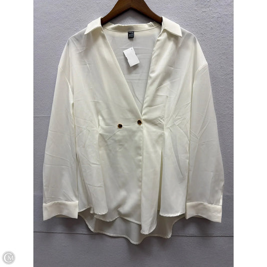 Top Long Sleeve By Shein In White, Size: Xl