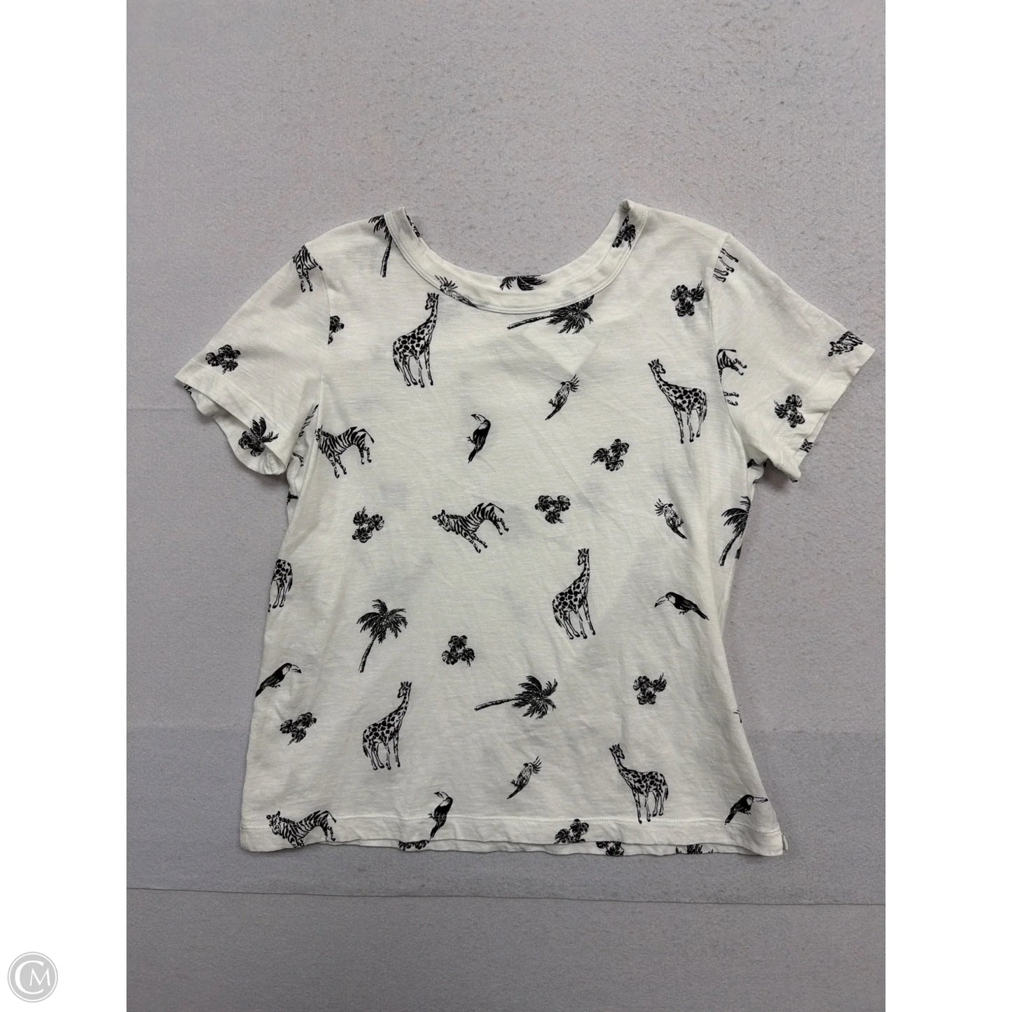 Top Short Sleeve Basic By Loft In Black & White, Size: M