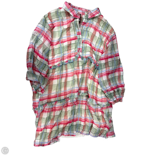 Dress Casual Midi By Anthropologie In Plaid Pattern, Size: L
