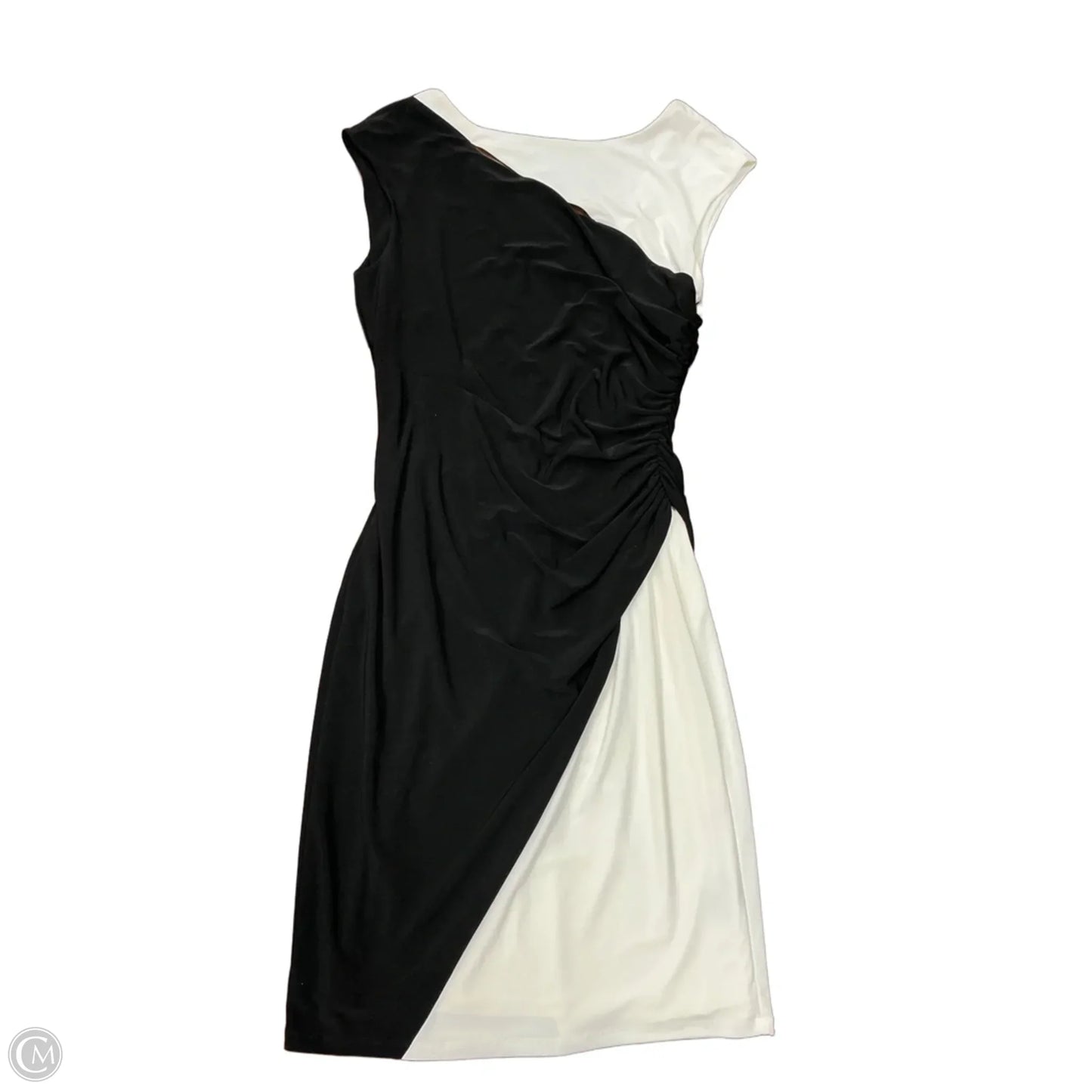 Dress Casual Midi By Ralph Lauren In Black & Cream, Size: M