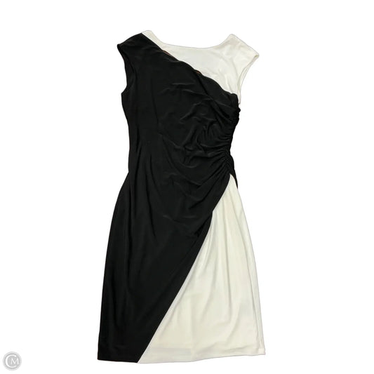 Dress Casual Midi By Ralph Lauren In Black & Cream, Size: M