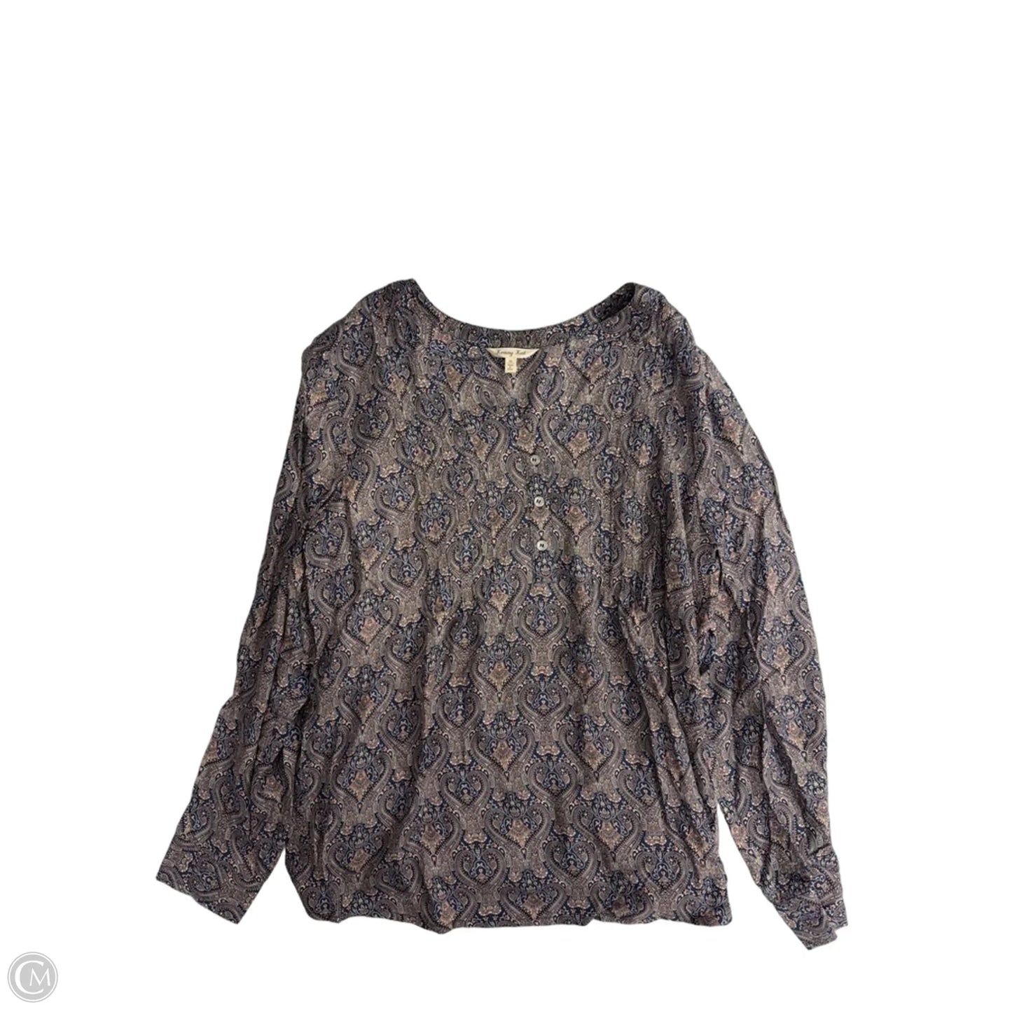 Top Long Sleeve By Krazy Kat In Paisley Print, Size: M