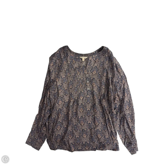 Top Long Sleeve By Krazy Kat In Paisley Print, Size: M