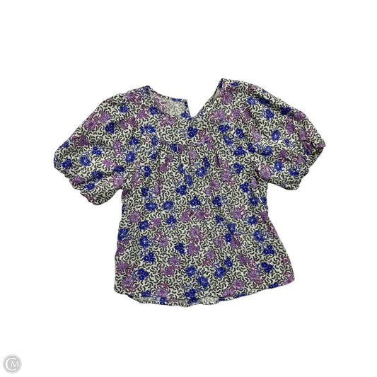 Top Short Sleeve By Loft In Blue & Purple, Size: M