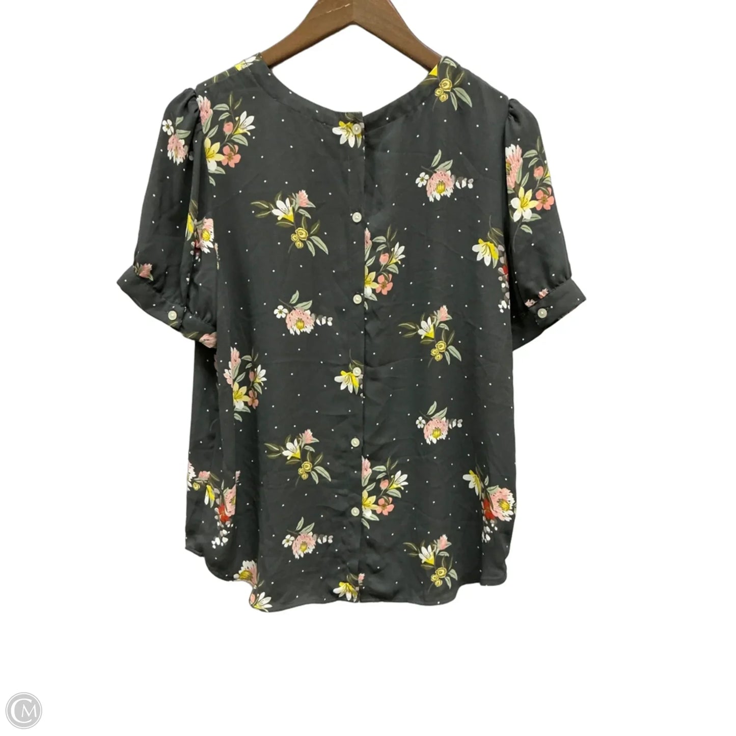 Top Short Sleeve By Loft In Grey, Size: M