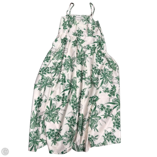 Dress Casual Maxi By Clothes Mentor In Green & Tan, Size: 2x