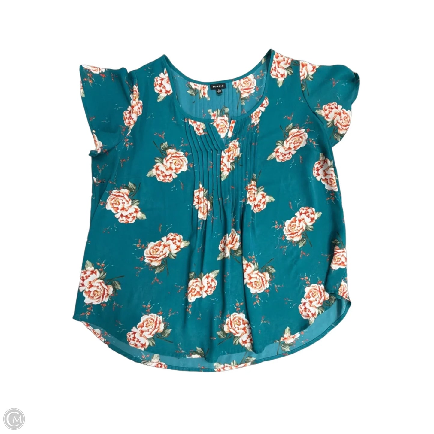 Top Short Sleeve By Torrid In Green, Size: Xl