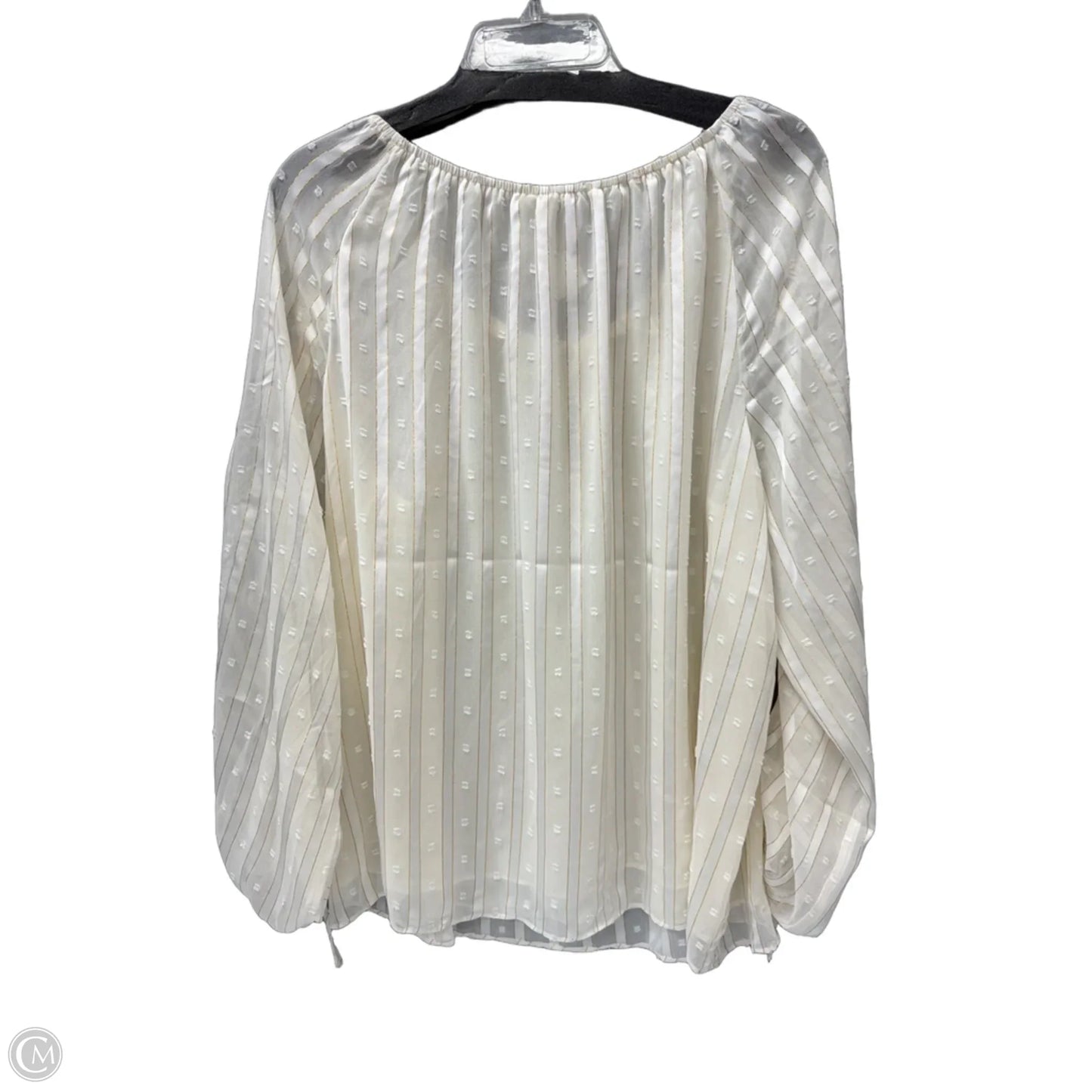 Top Long Sleeve By Cato In Cream, Size: Xl