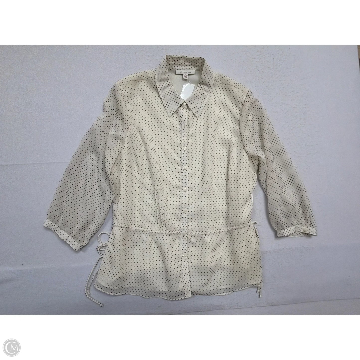 Top Long Sleeve By Jm Collections In Polkadot Pattern, Size: Xl