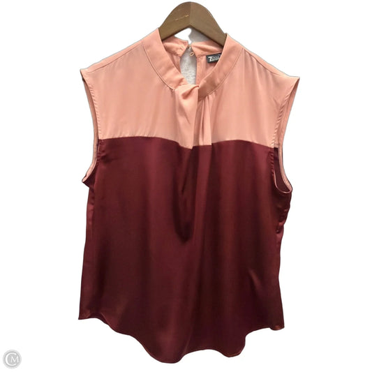 Top Short Sleeve By New York And Co In Pink & Red, Size: L