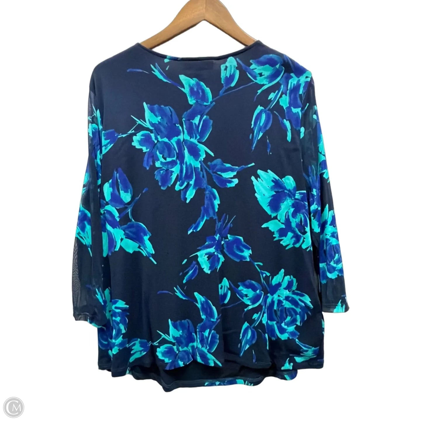 Top Long Sleeve By Inc In Blue, Size: 2x