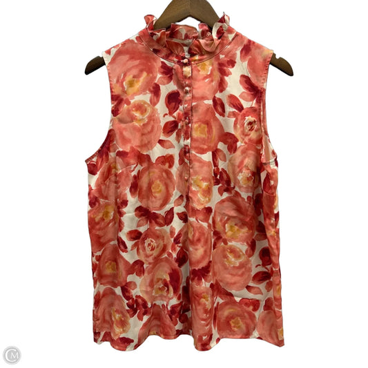 Top Sleeveless By Loft In Floral Print, Size: Xl