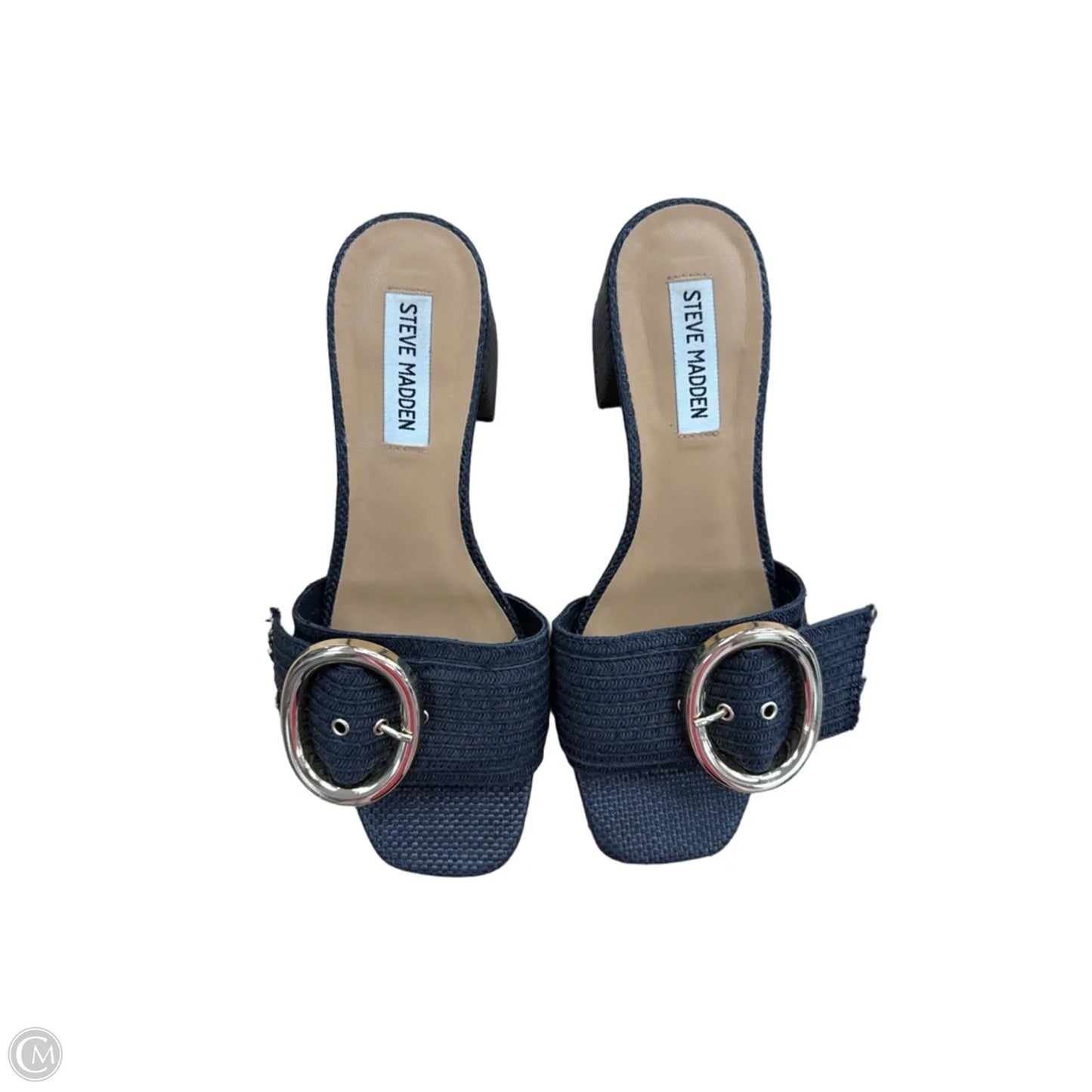 Sandals Heels Block By Steve Madden In Black, Size: 8