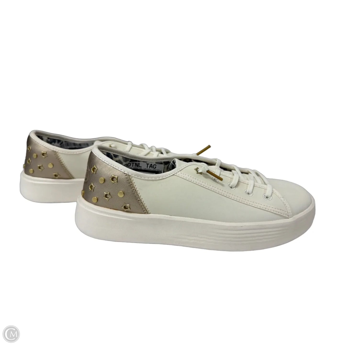 Shoes Sneakers By Hey Dude In Gold, Size: 9