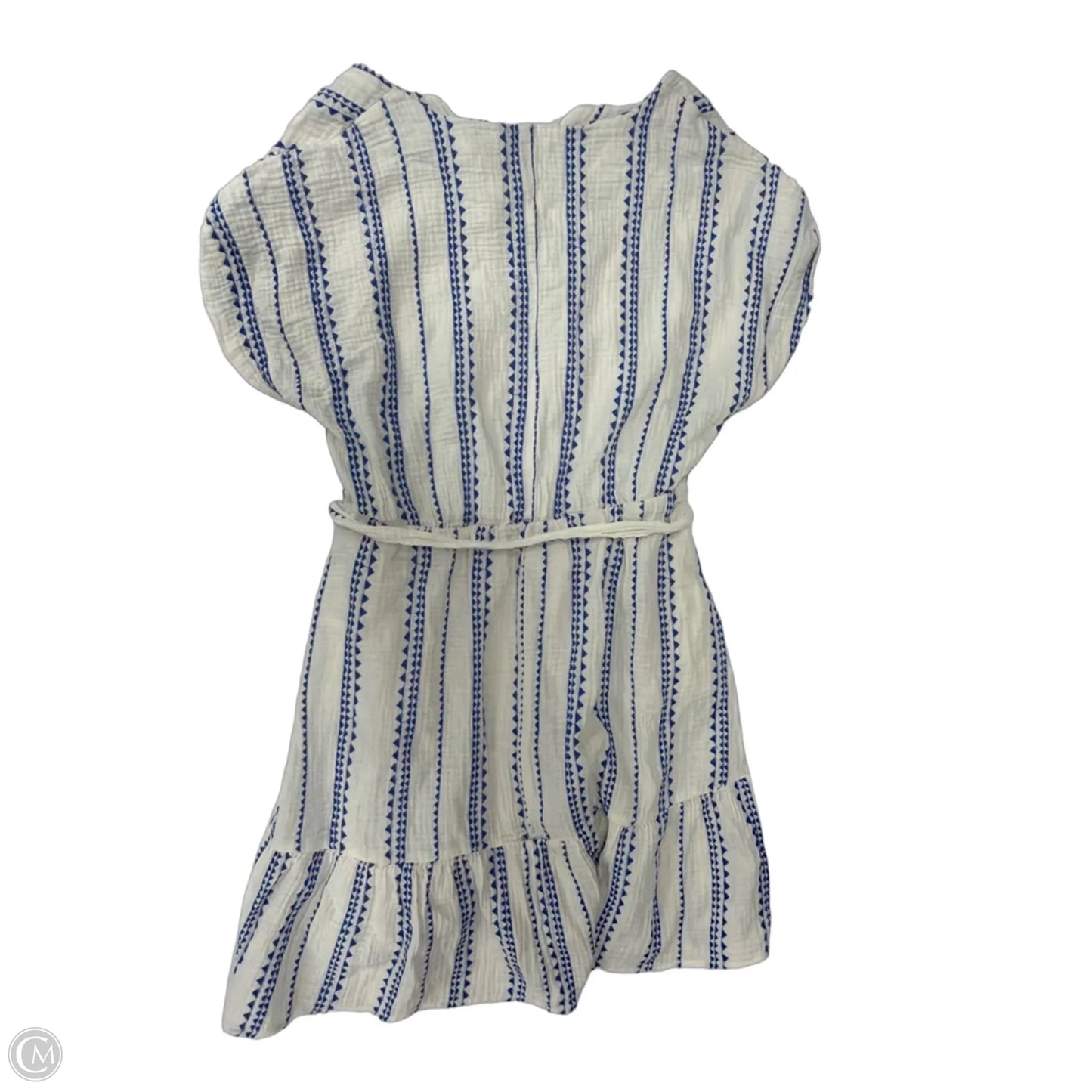 Dress Casual Midi By Clothes Mentor In Blue & White, Size: L