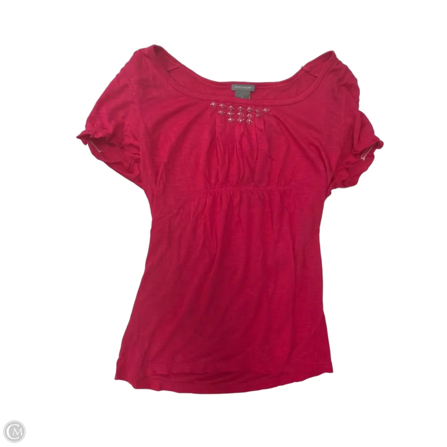 Top Short Sleeve By Ann Taylor In Pink, Size: S