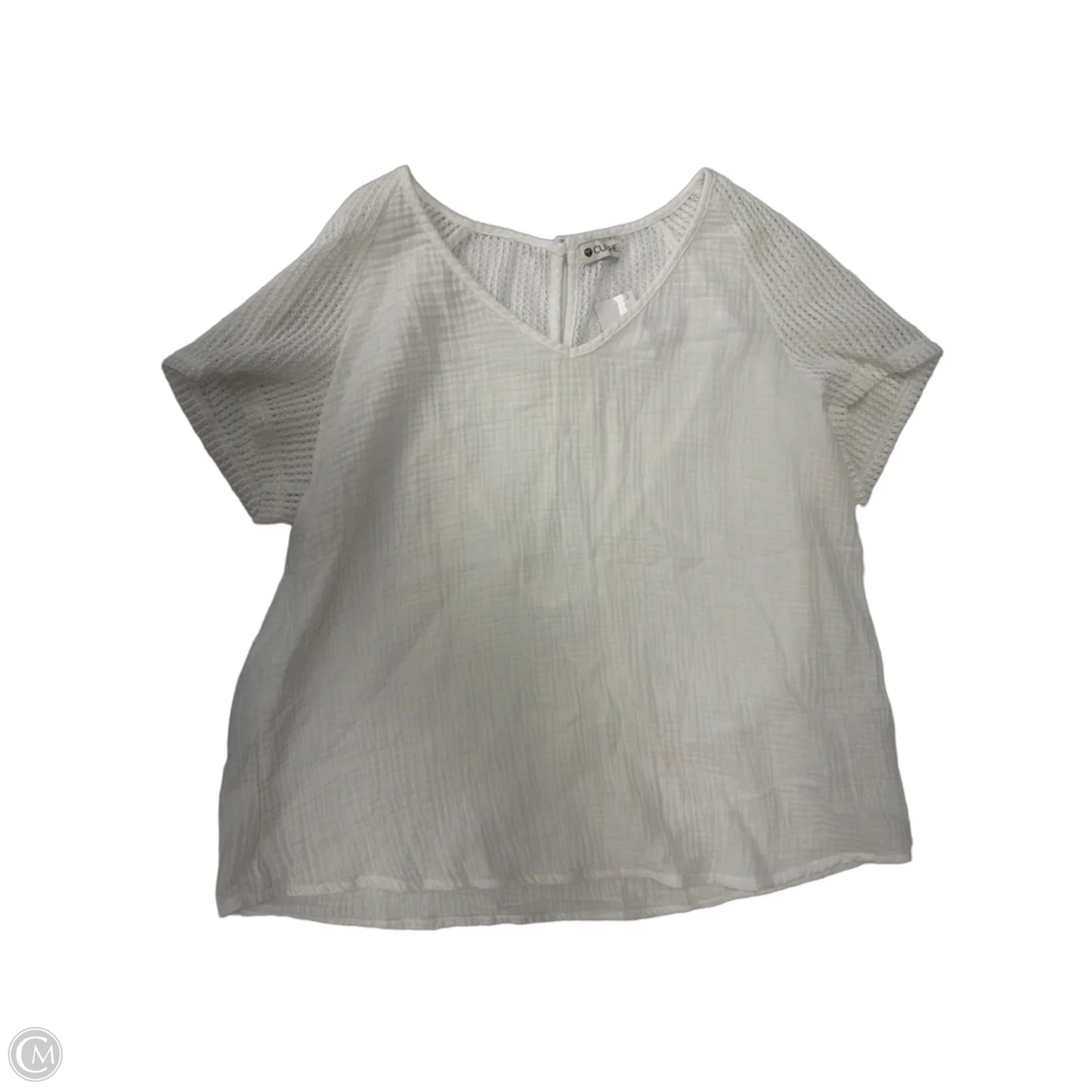 Top Short Sleeve By Cupshe In White, Size: L