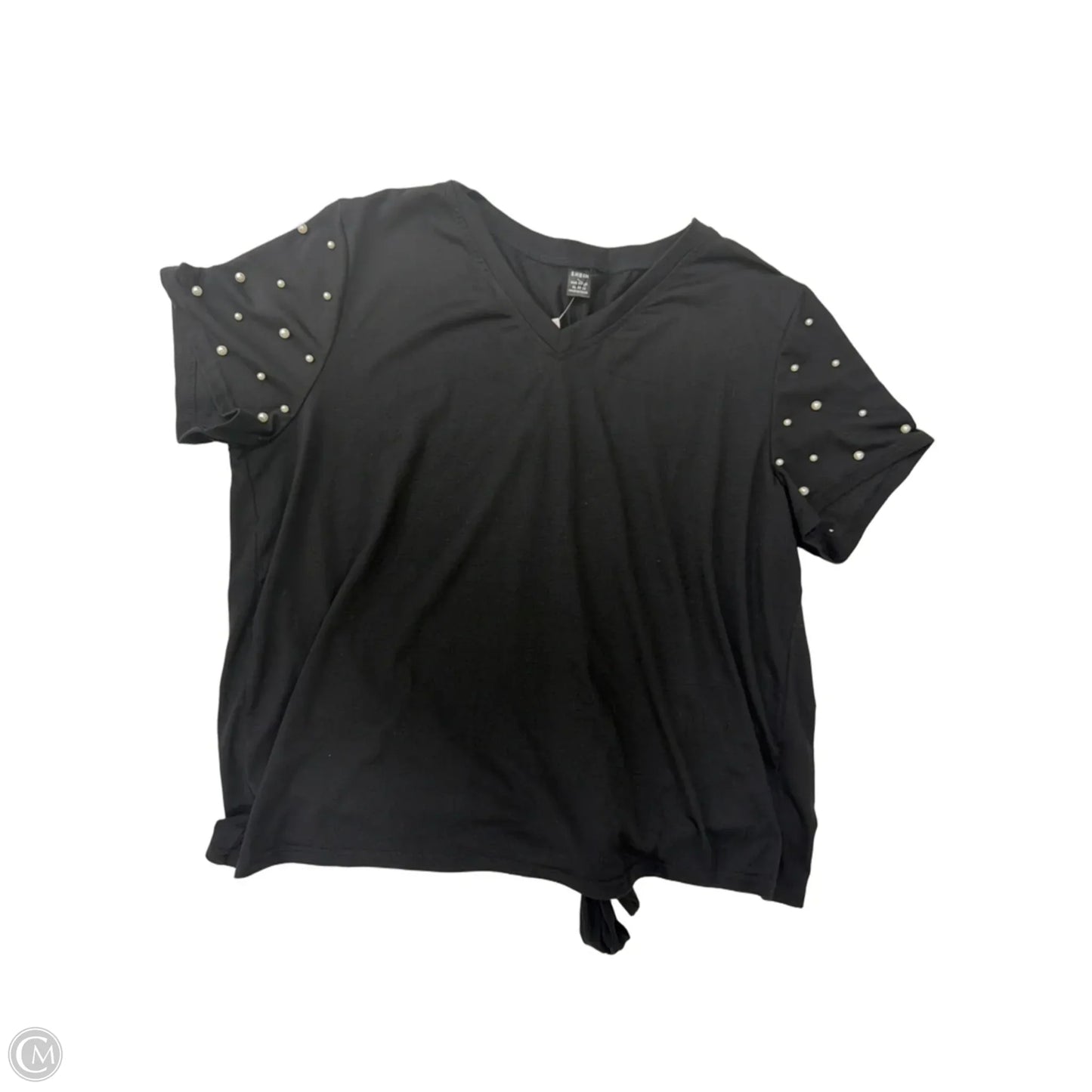 Top Short Sleeve By Shein In Black, Size: Xl