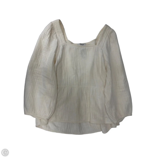 Top Long Sleeve By Madewell In Cream, Size: Xl