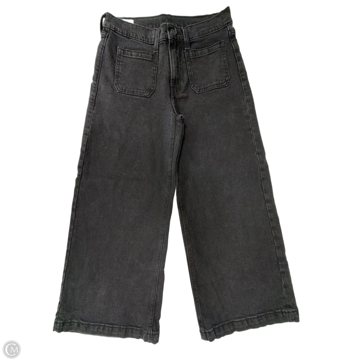 Jeans Wide Leg By Gap In Black Denim, Size: 4p