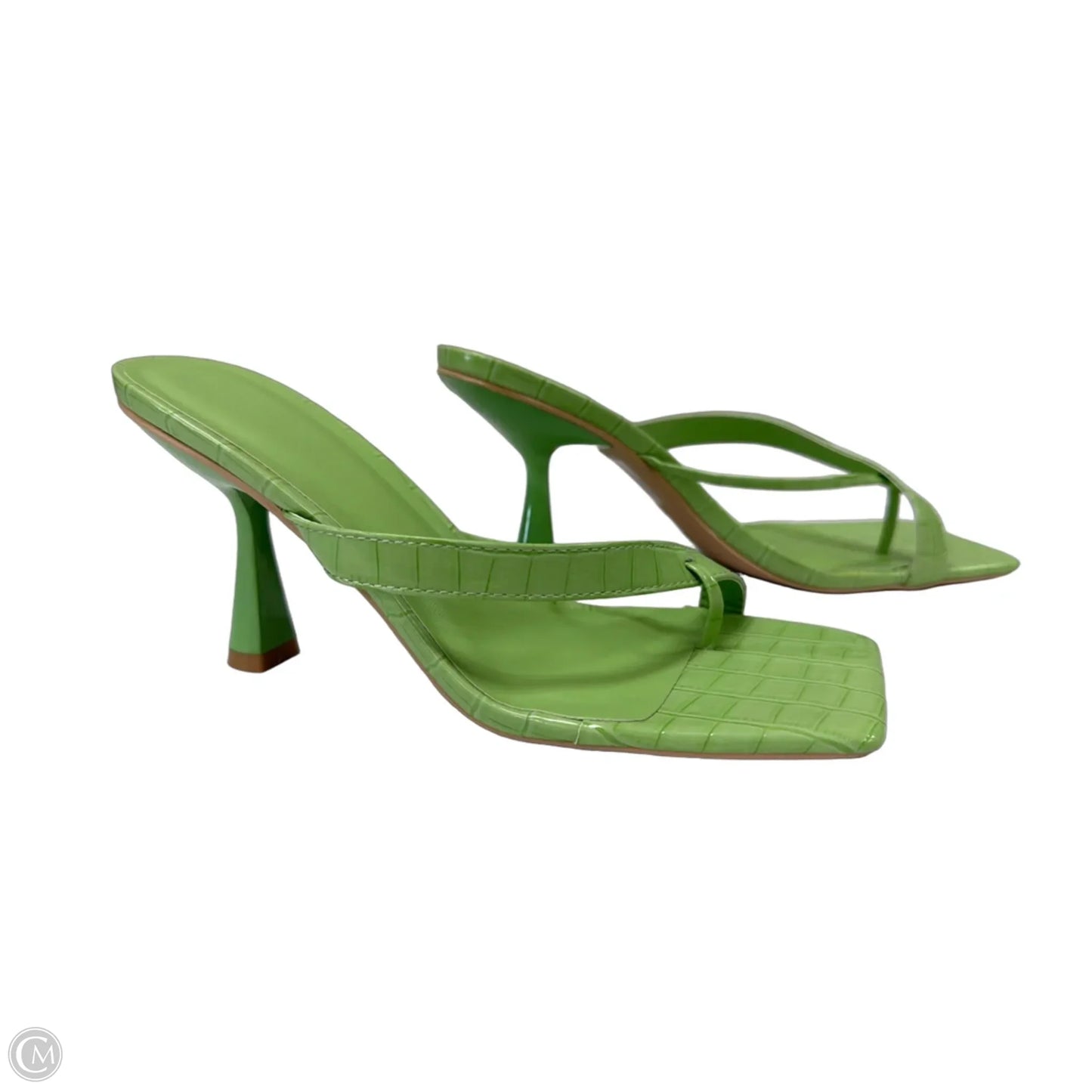 Sandals Heels Kitten By Clothes Mentor In Green, Size: 9