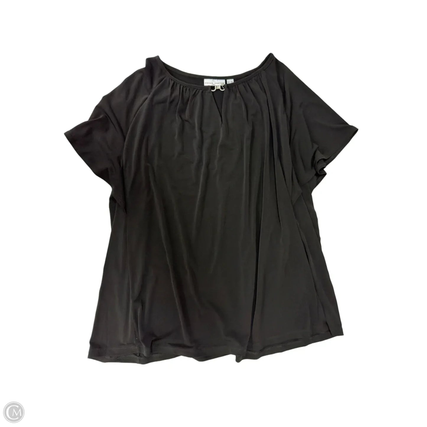 Top Short Sleeve By Susan Graver In Black, Size: 3x
