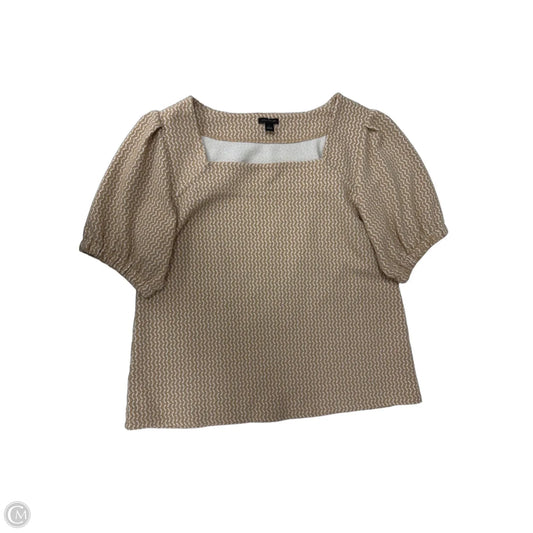 Top Short Sleeve By Ann Taylor In Brown & White, Size: L
