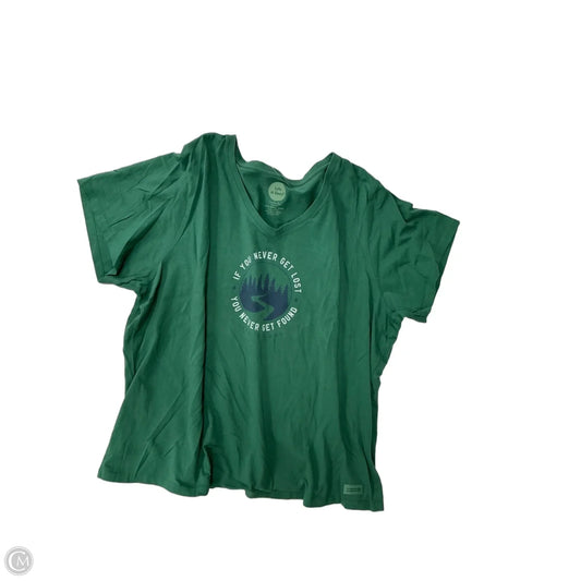 Top Short Sleeve Basic By Life Is Good In Green, Size: 3x