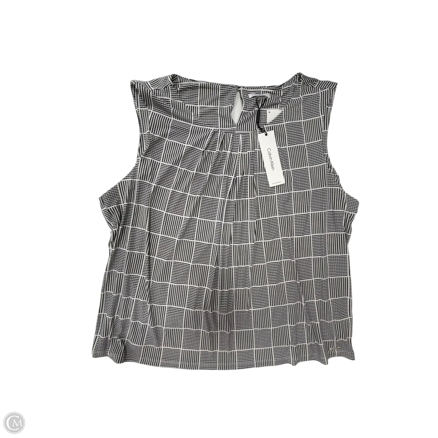 Top Sleeveless By Calvin Klein In Black & White, Size: 3x