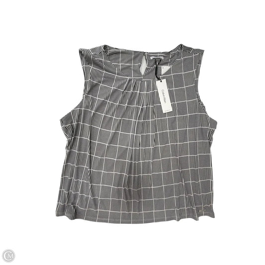 Top Sleeveless By Calvin Klein In Black & White, Size: 3x
