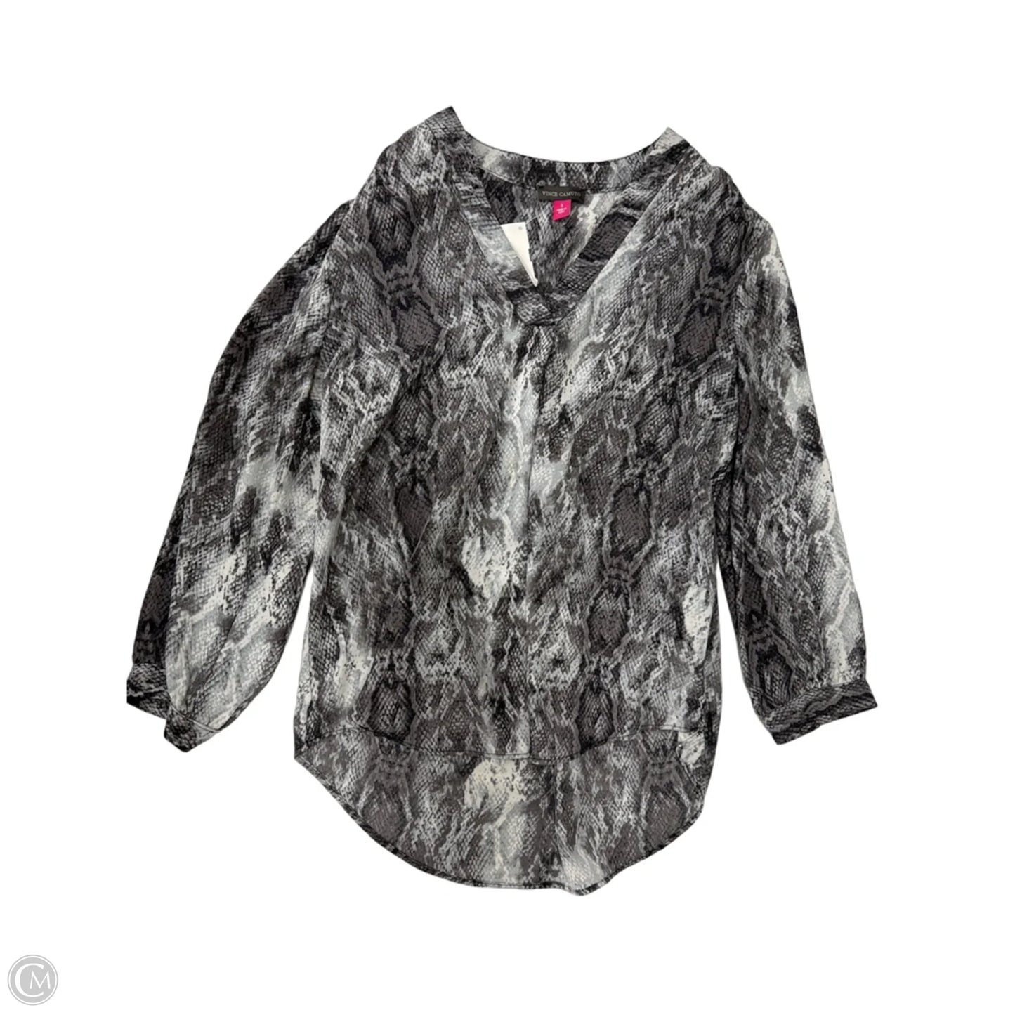 Top Long Sleeve By Vince Camuto In Grey, Size: S