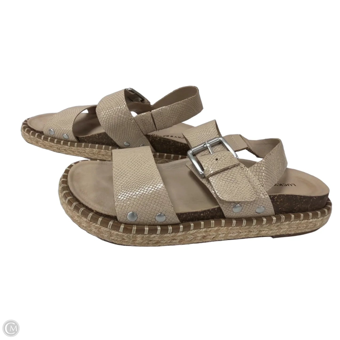 Sandals Flats By Clothes Mentor In Tan, Size: 8