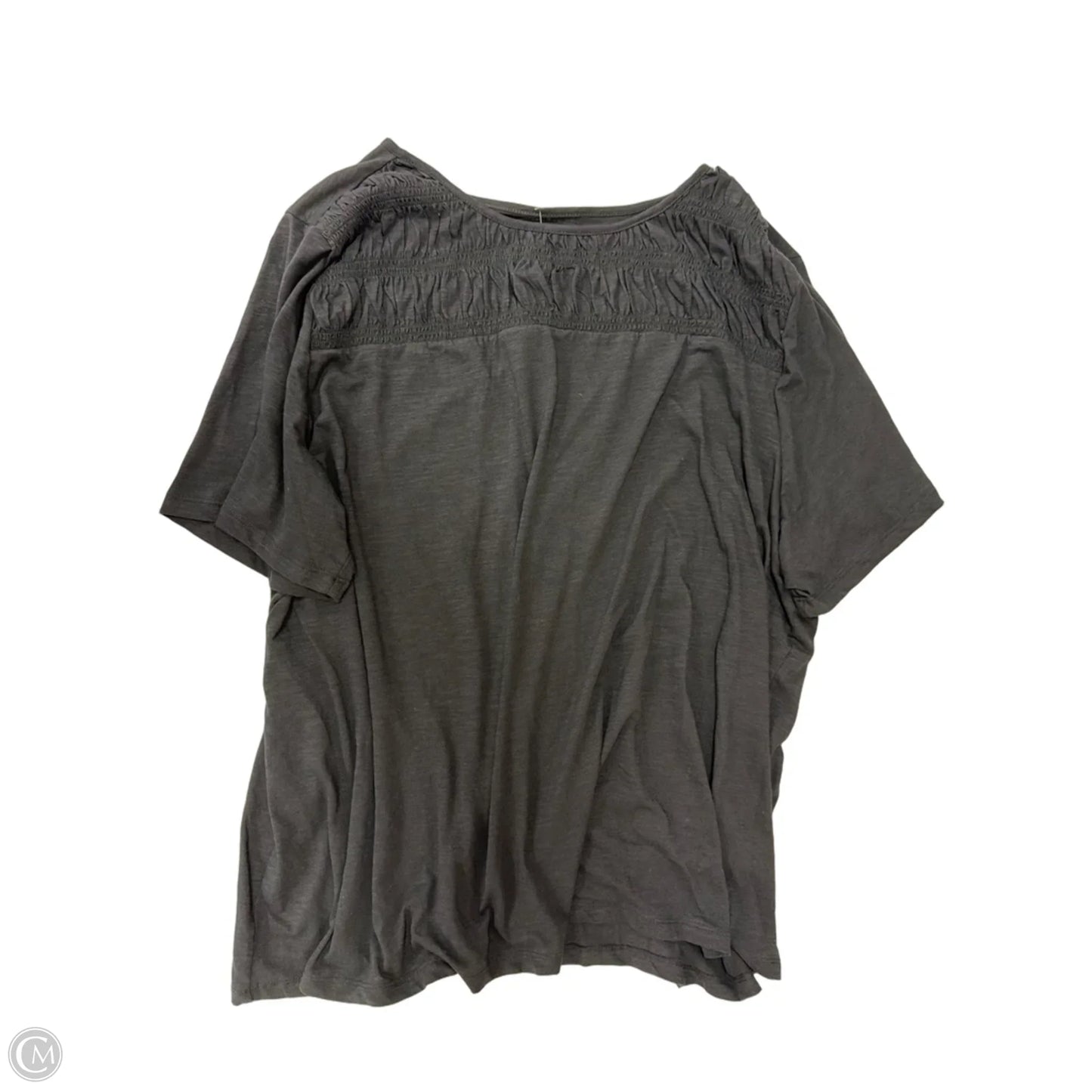 Top Short Sleeve By Croft And Barrow In Black, Size: 3x