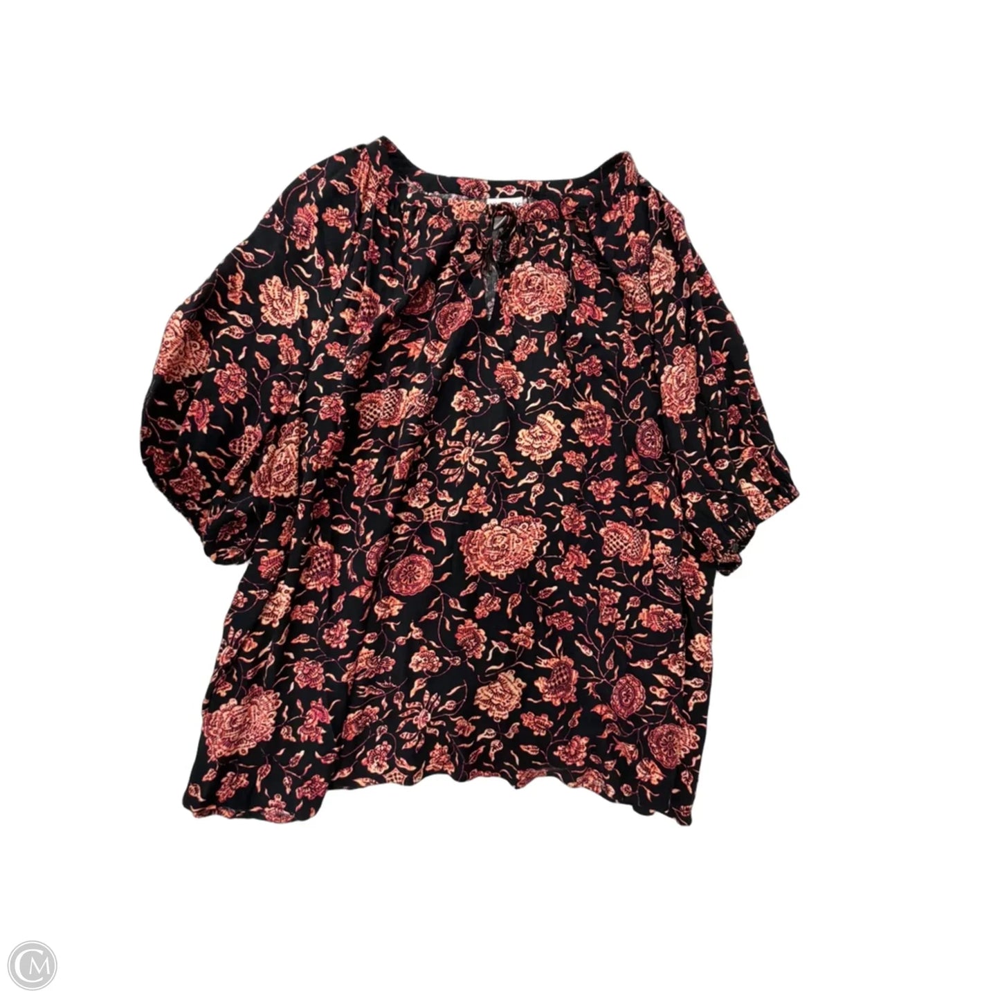 Top Short Sleeve By Ava & Viv In Floral Print, Size: 3x