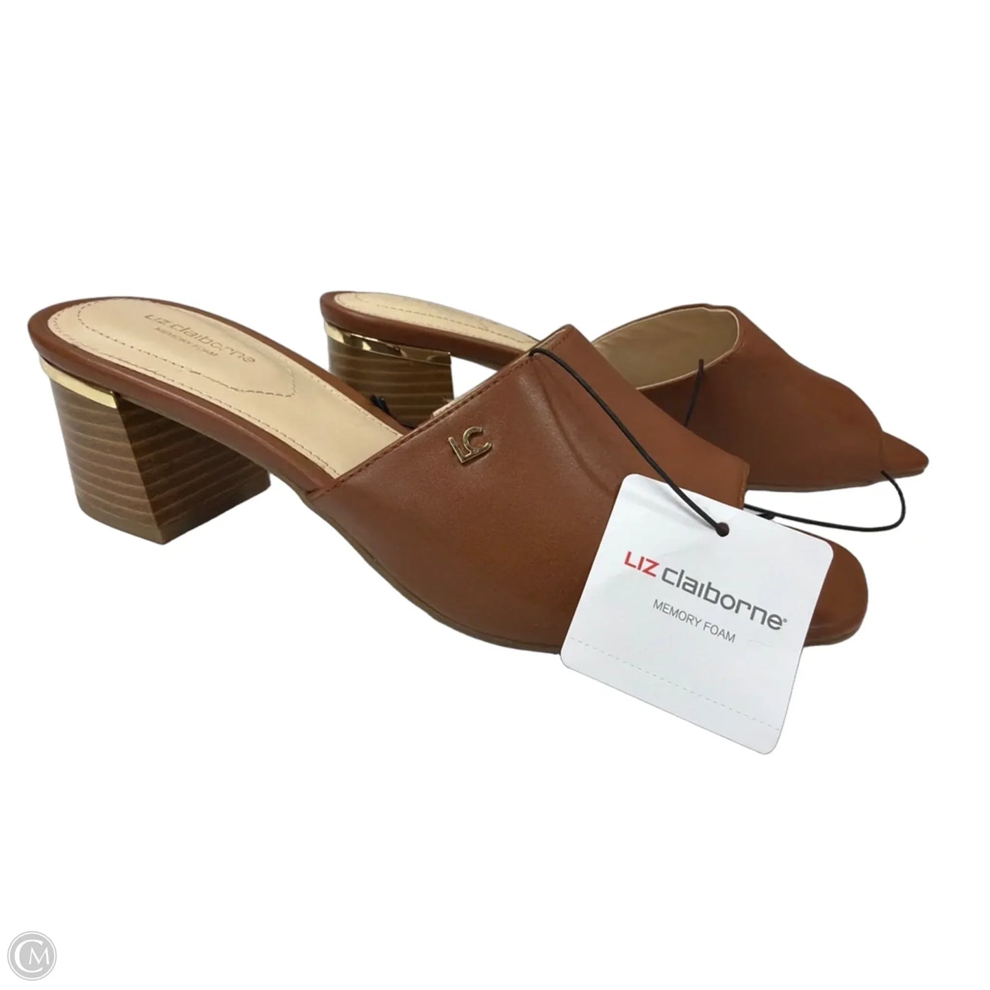 Sandals Heels Block By Liz Claiborne In Brown, Size: 8.5