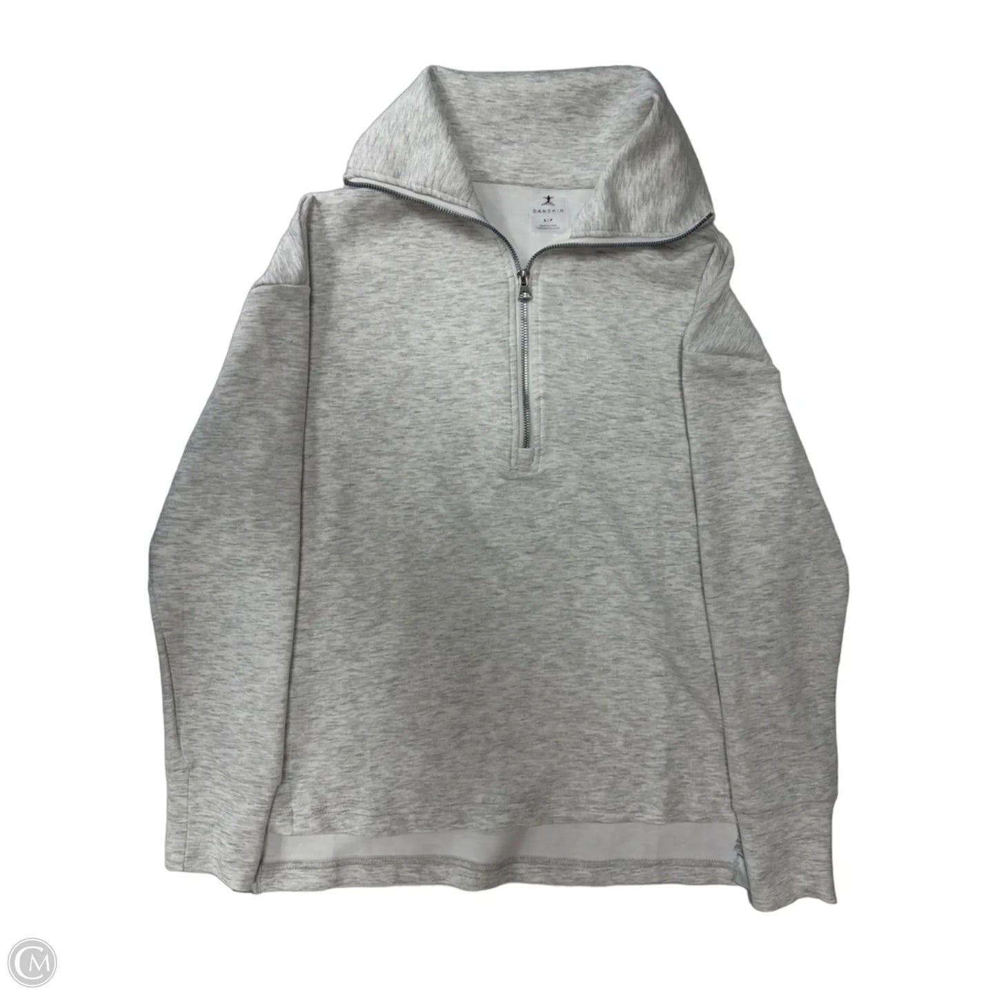 Athletic Sweatshirt Collar By Danskin In Grey & White, Size: S
