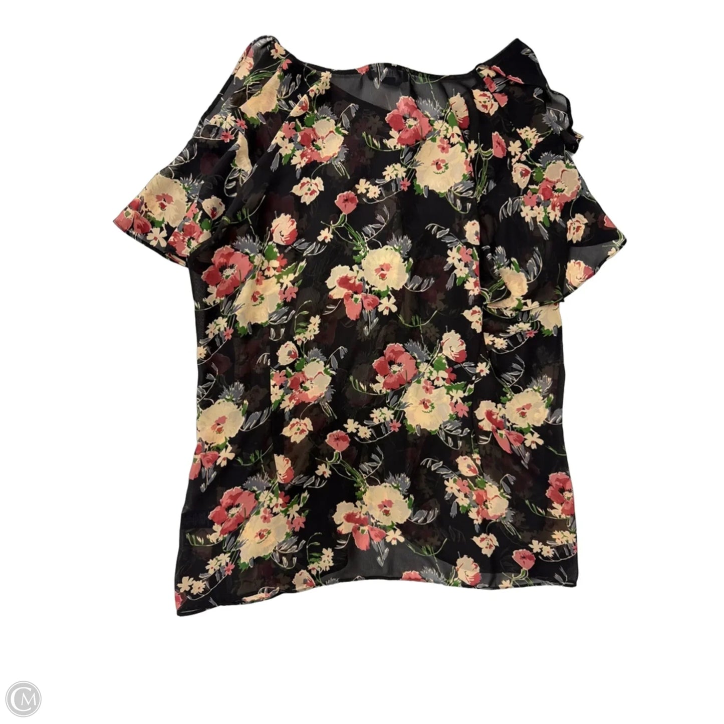 Top Short Sleeve By Chaps In Floral Print, Size: 1x