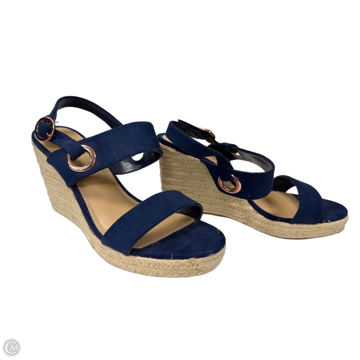 Sandals Heels Wedge By Lc Lauren Conrad In Blue, Size: 9