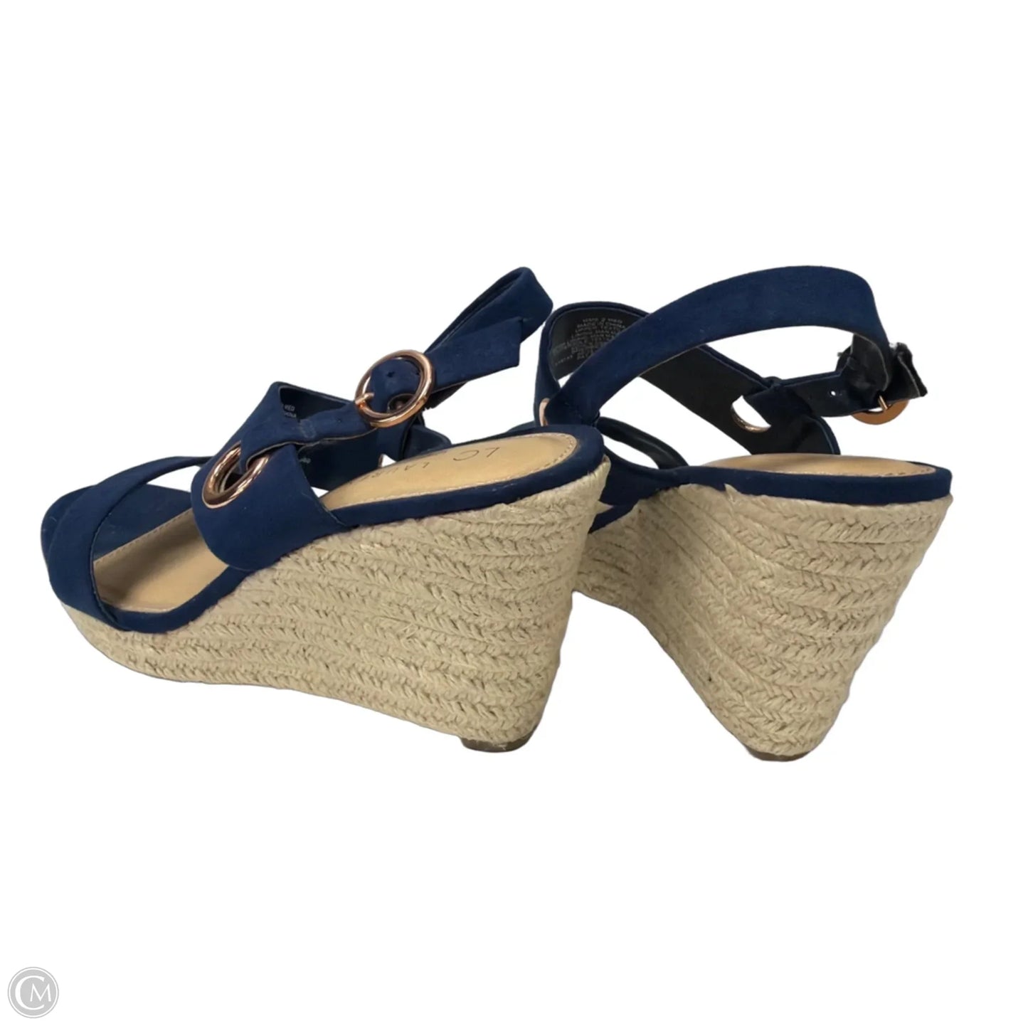 Sandals Heels Wedge By Lc Lauren Conrad In Blue, Size: 9