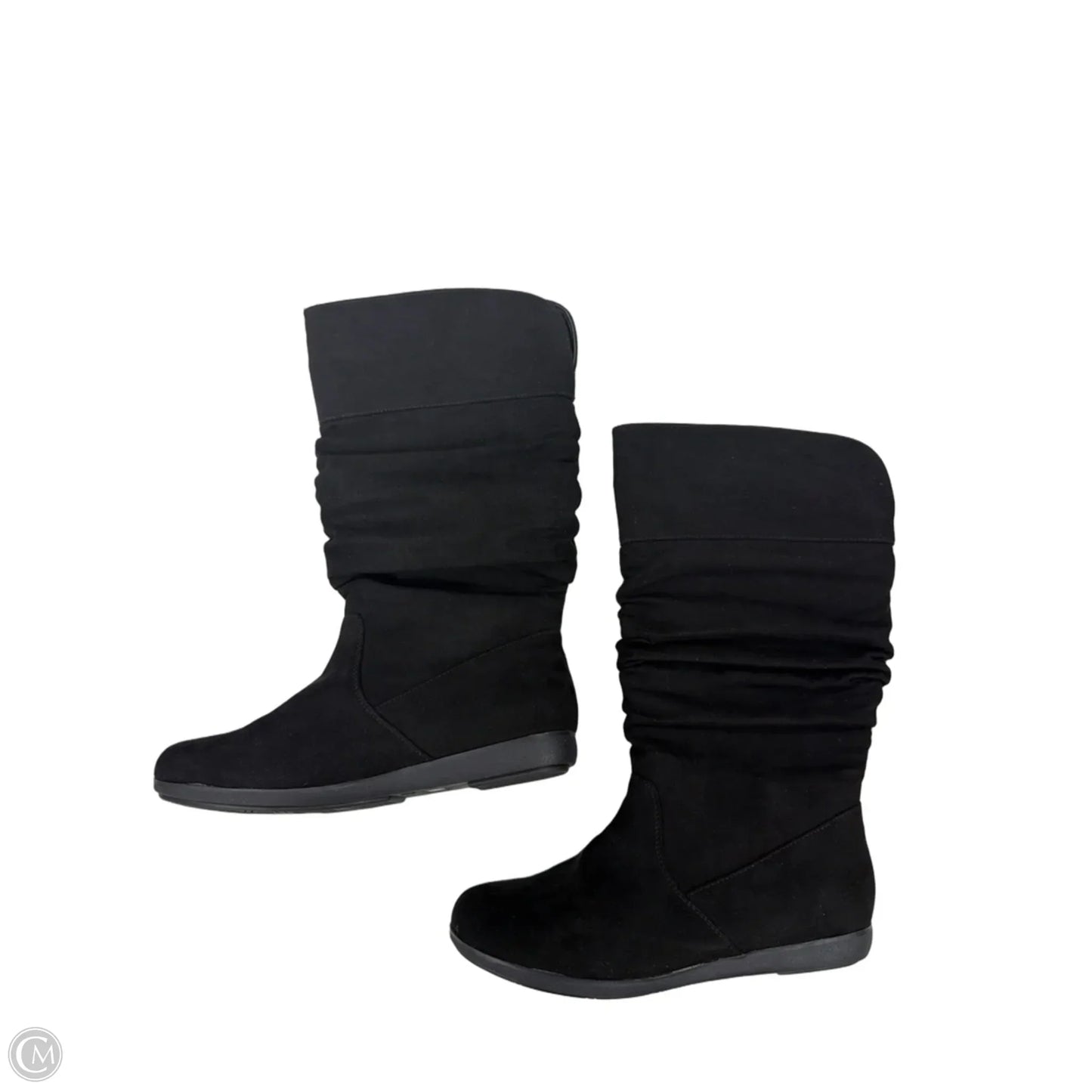 Boots Knee Flats By Clothes Mentor In Black, Size: 8