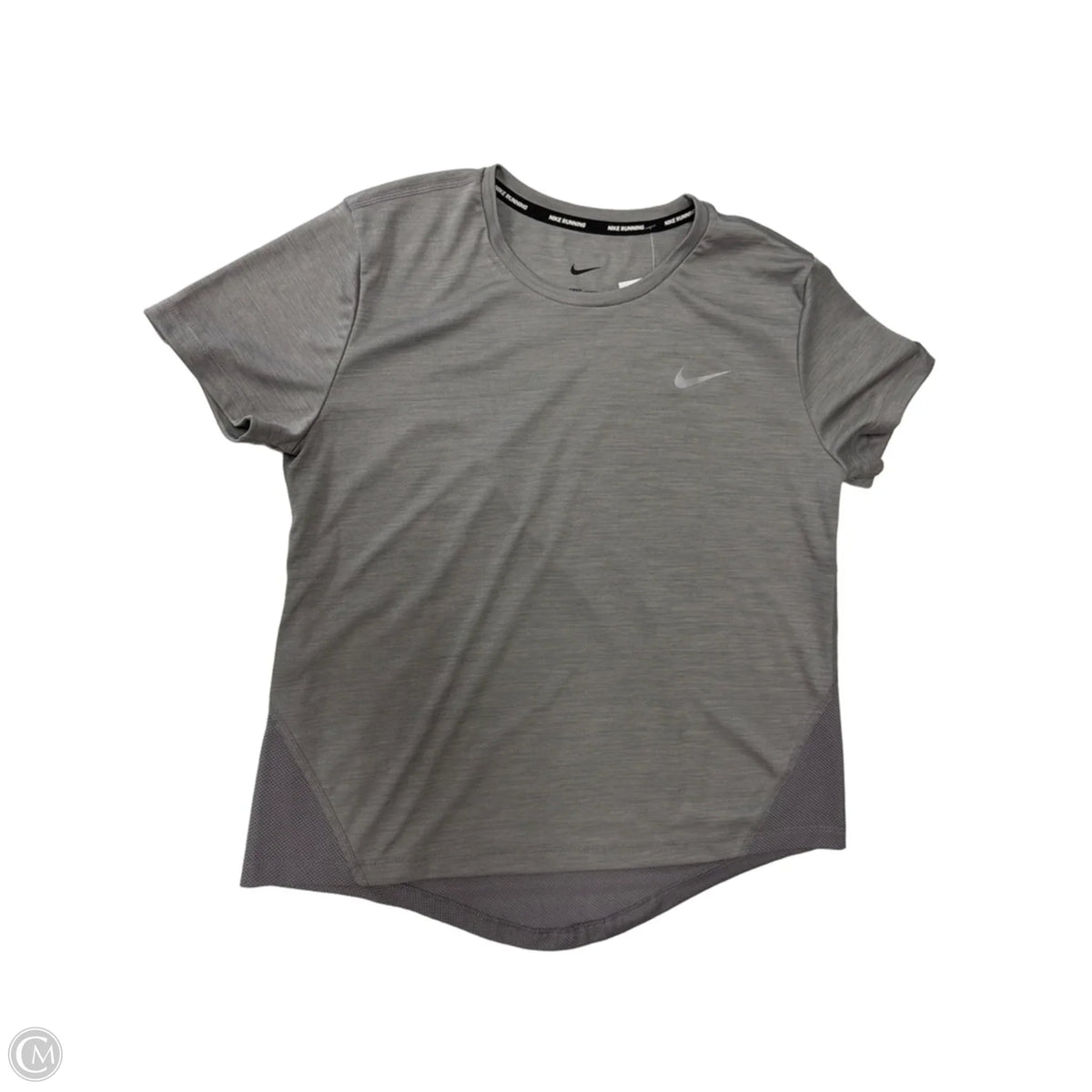 Athletic Top Short Sleeve By Nike In Grey, Size: M