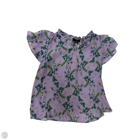 Top Short Sleeve By Liz Claiborne In Floral Print, Size: S