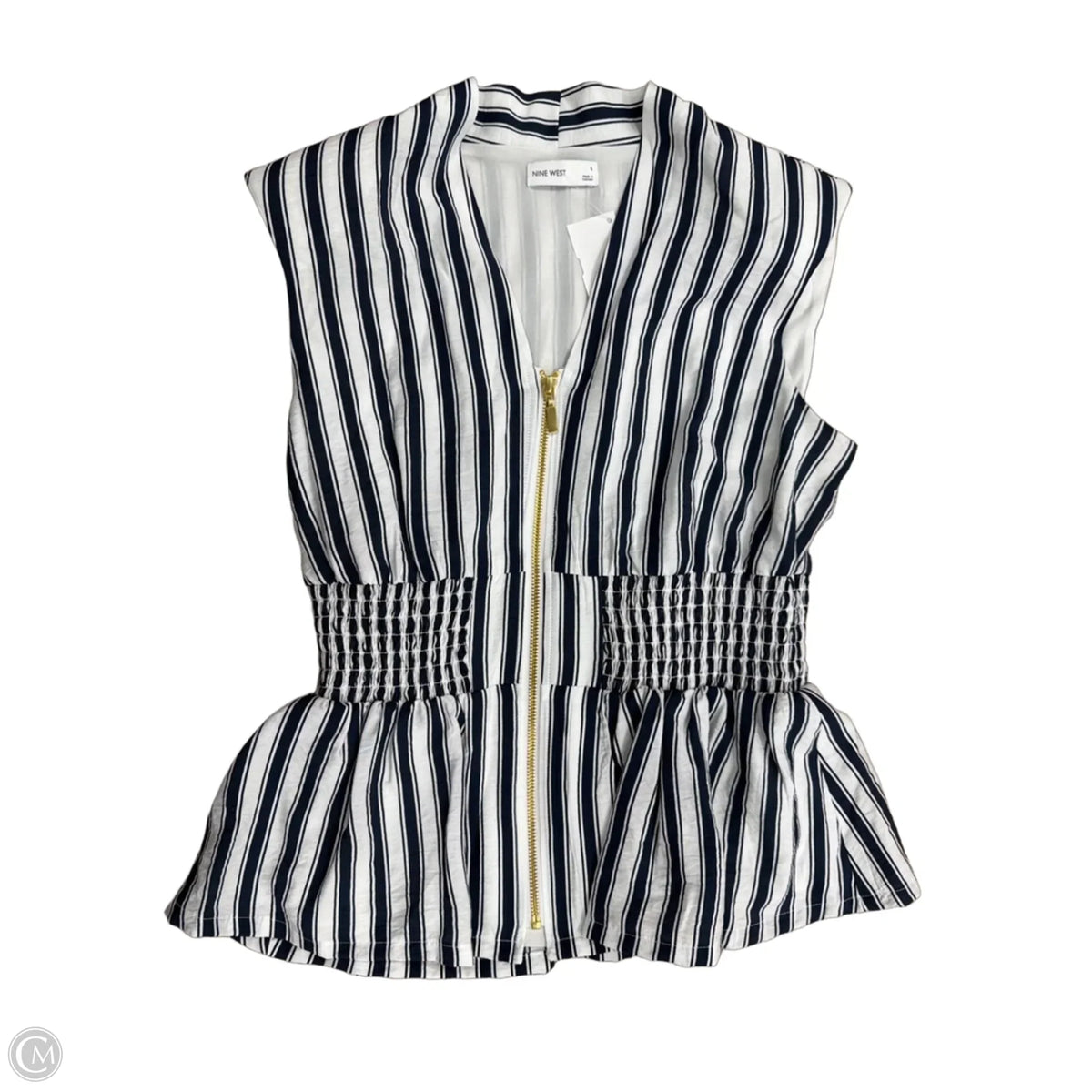 Top Sleeveless By Nine West In Striped Pattern, Size: S