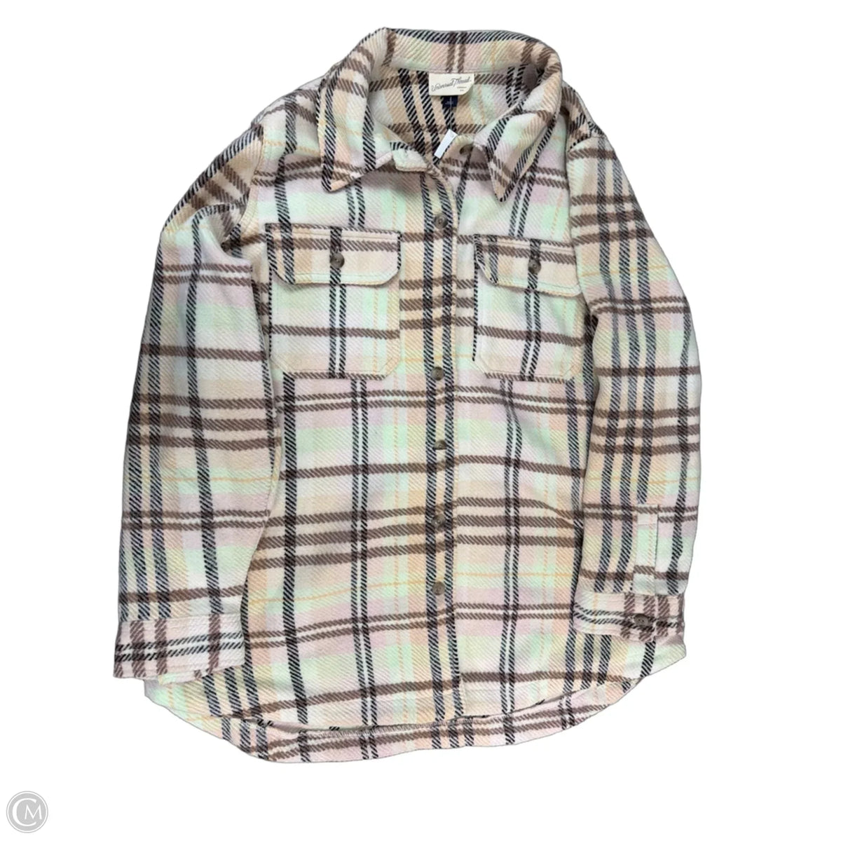 Jacket Shirt By Universal Thread In Plaid Pattern, Size: L