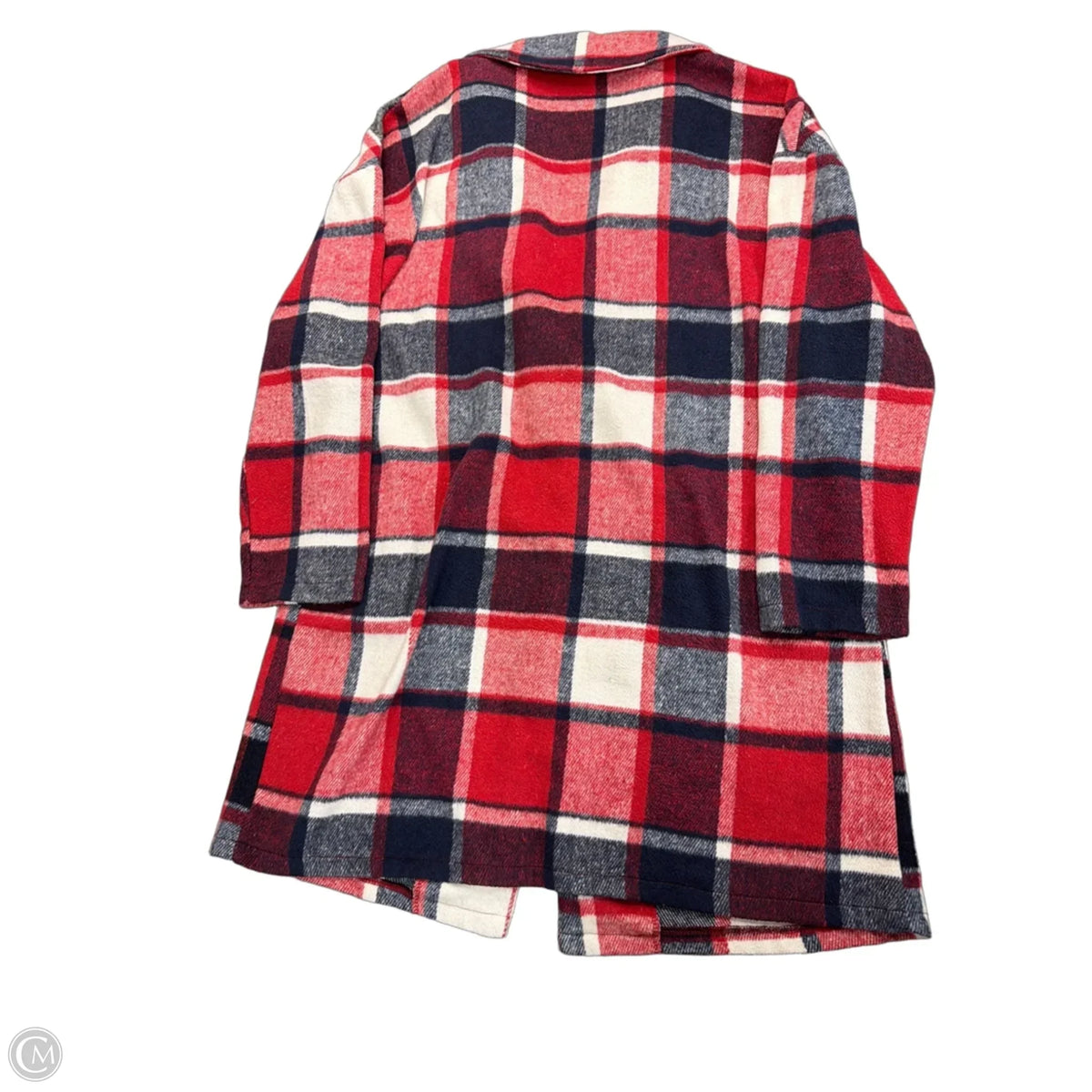 Jacket Shirt By Prettygarden In Plaid Pattern, Size: L