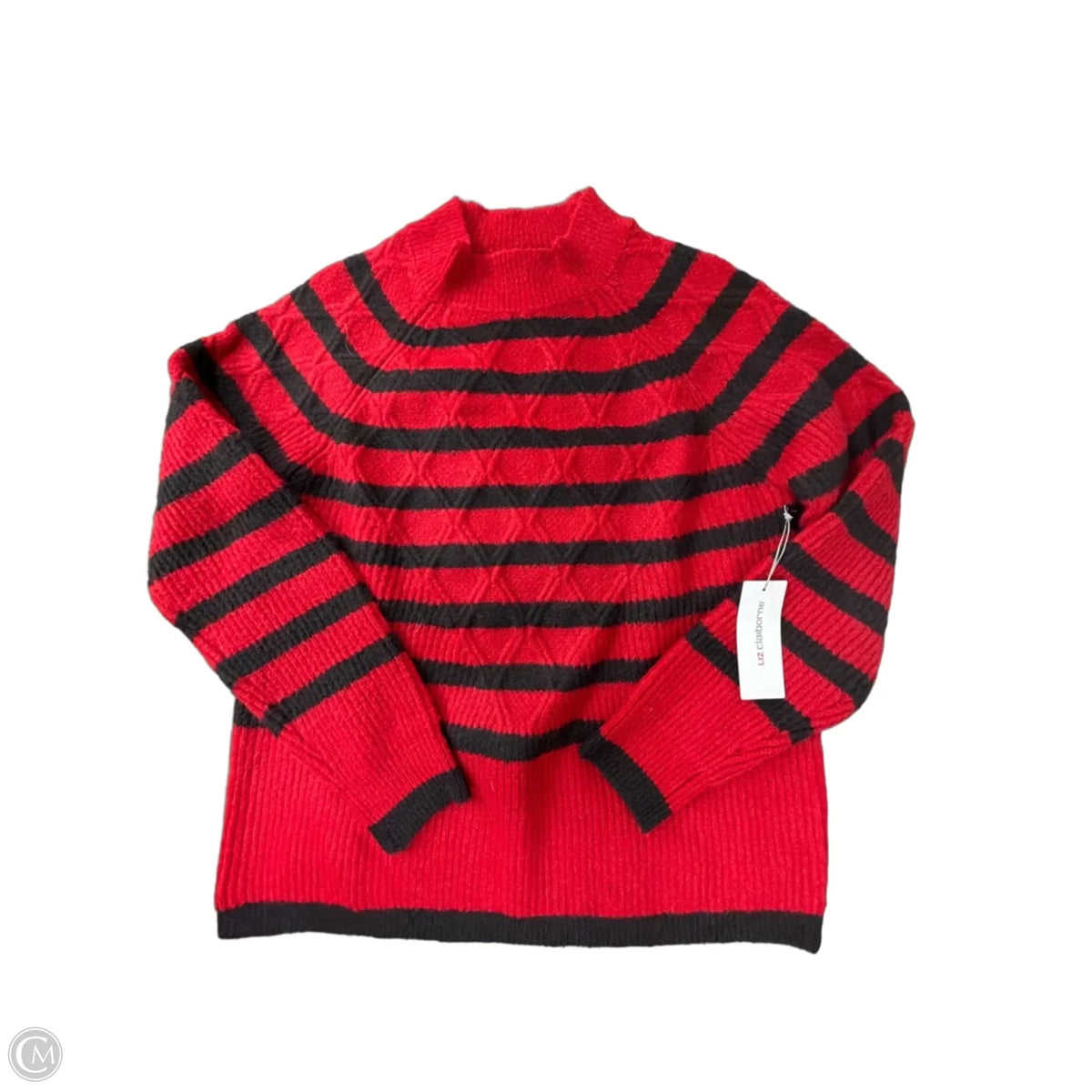 Sweater By Liz Claiborne In Striped Pattern, Size: M